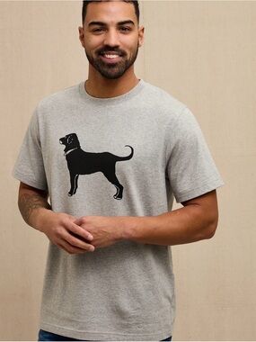 The Black Dog Gray Tee with Black Dog Silhouette